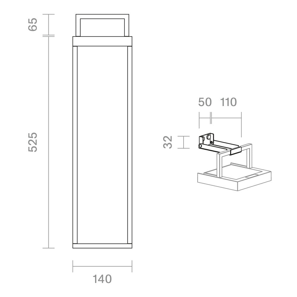 Sigor Numove 525 mm Maßzeichnung