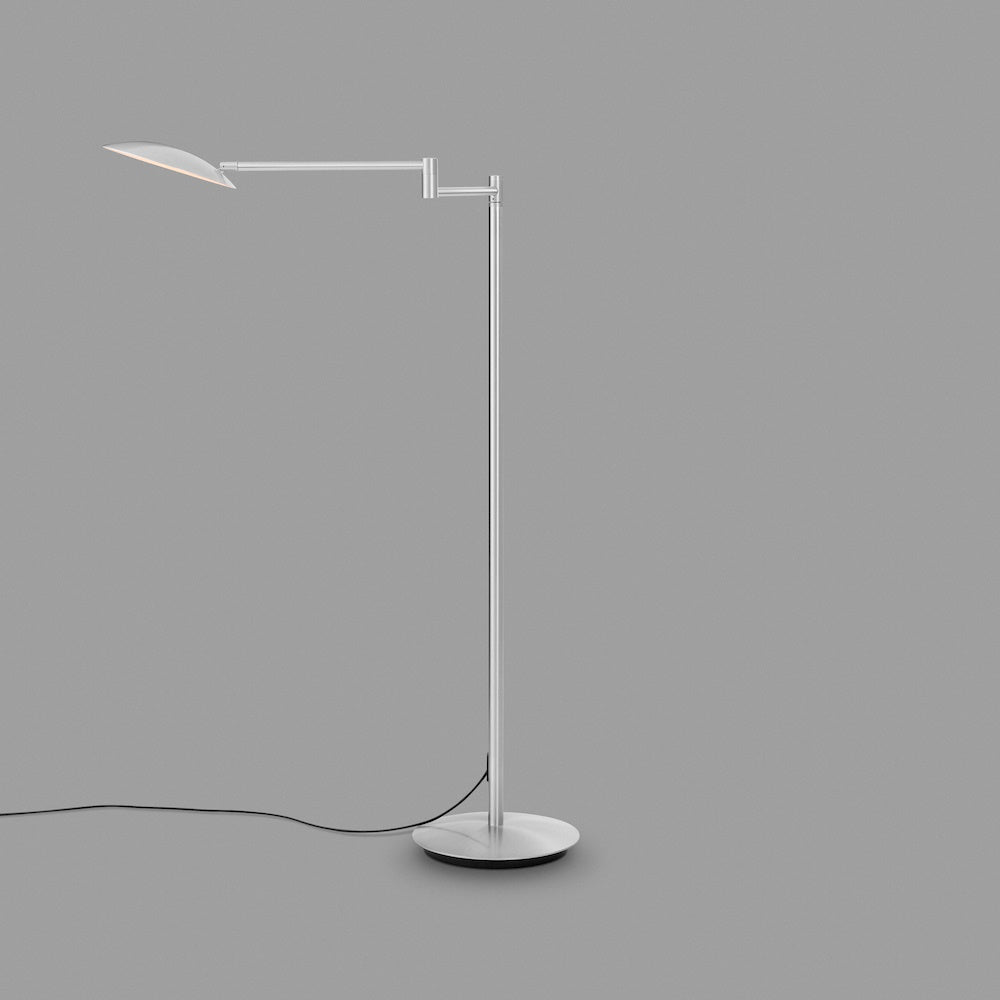 Holtkötter Lector Aluminium matt – Stehleuchte mit schwenkbarem Lesearm, 3.500 Lumen