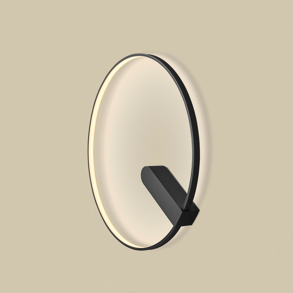 Holtkötter Circular S Schwarz – LED-Lichtring Ø 50 cm, Wand- und Deckenleuchte